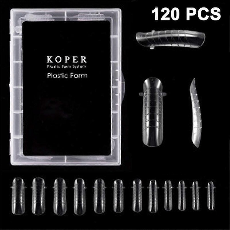 120pcs/case Poly Nail Extension Gel Dual Forms Nail Builder Extension Gel Nail Mold Clear Full Cover False Nail Tips Dual Forms Acrylic Nail Forms