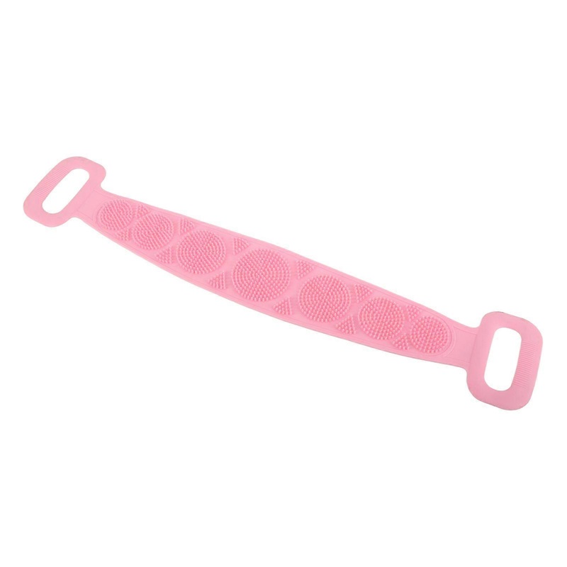 Silicone Bath Body Brush Tough Strong Tensile Strength Hangable Back Cleaning Bath StrapPink