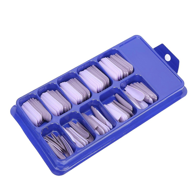 100Pcs Acrylic Nail Art Tips Set Pure Color Full Cover Artificial Press on Fake Nails13