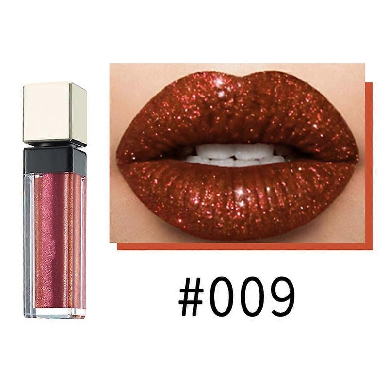 12 Colors Metallic Glitter Non sticky Long Lasting Liquid Lipstick Lipgloss(Metal, 09)