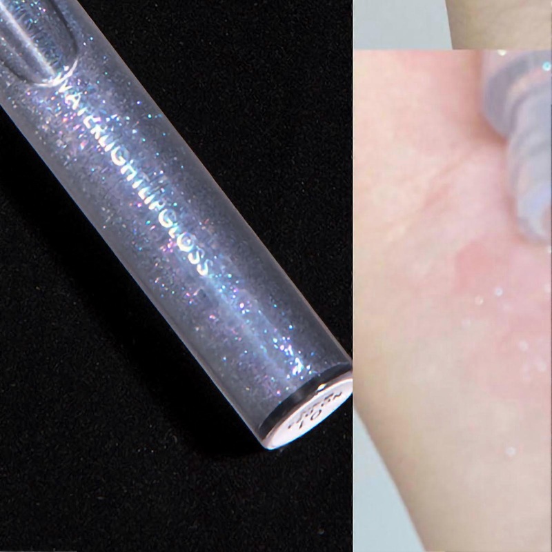 Lip Gloss Transparent Pearlescent Moisturizing Glass Lipstick with Fine Flash Gifts Transparent
