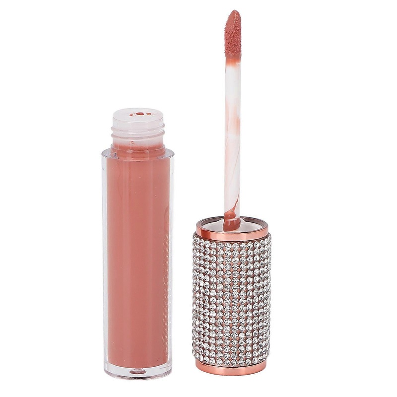 Lipstick Diamond Studded Round Tube Long Lasting Matte Lip Glaze Liquid Lipstick8#