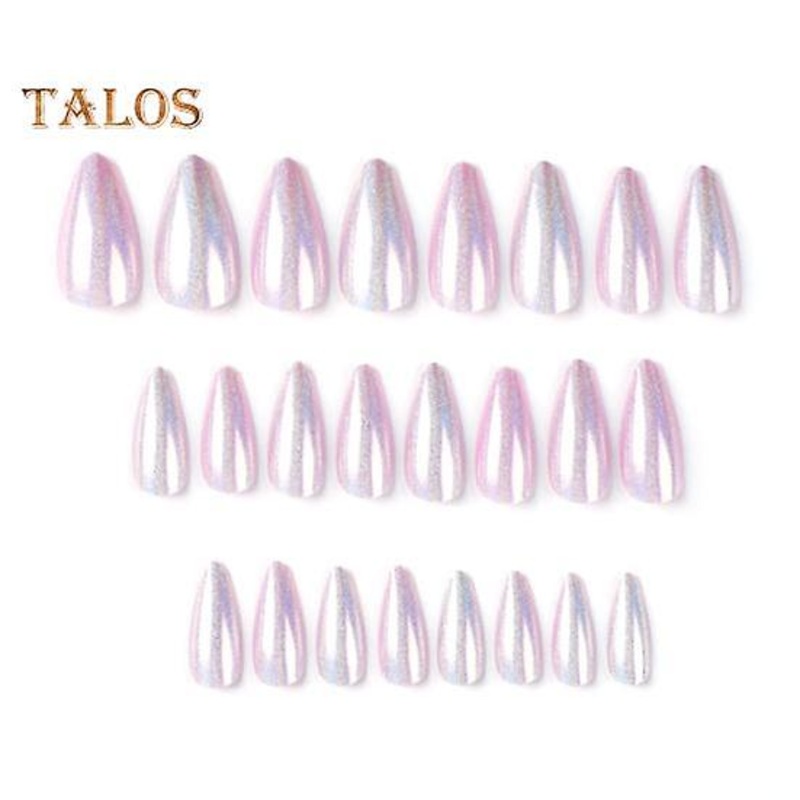 1 Set Women Art Kit Press-on Nails Purple-Color Gel Fake Nails Short Wearable False Nails French Artificial Tip DIY Manicure Accessories