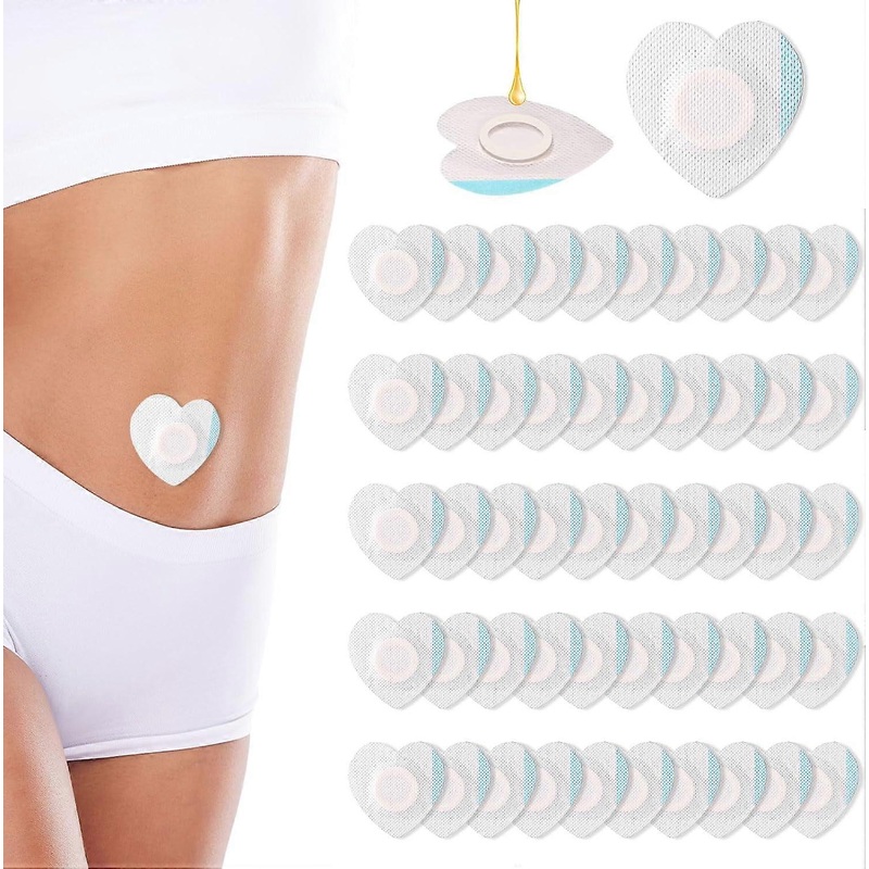 50pcs Castor Oil Wrap for Belly Button, Heart Shape Self-Adhesive & Highly Absorbent Castor Oil Wrap Pack for Belly Butto