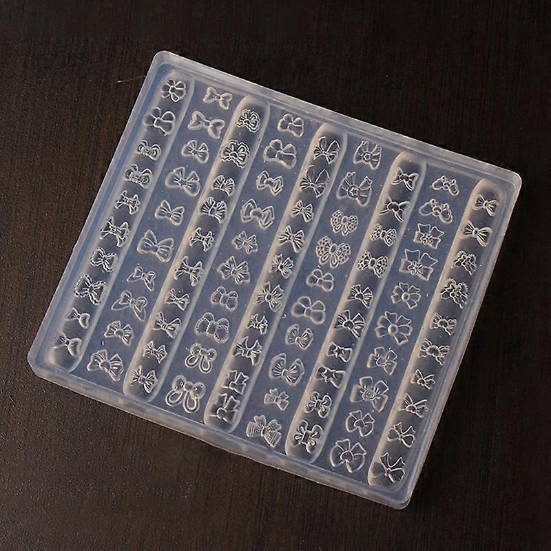 Spring Flower Petals Silicone Nail Mold Sanrio Hello Kitty Bow Floral DIY Design Manicure Template Carving Nail Art Stencil Tool