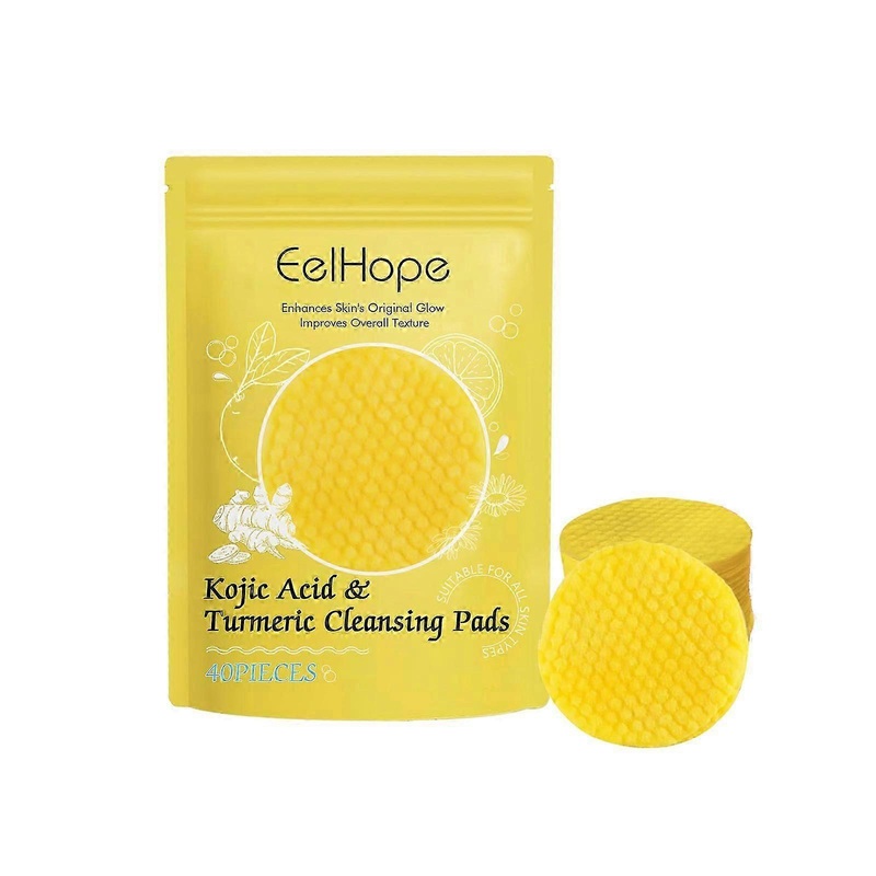 Turmeric Acid Cleansing Pads - Gentle Exfoliating Facial Cleanser for All Skin Types, 40 Pieces