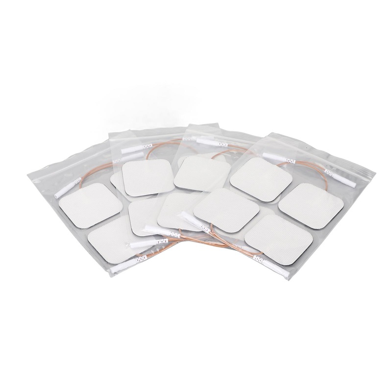 16pcs Reusable Electrode Pad Square Self Adhesive Therapy Electrode Patch Replacement Accessory 2 Inch 2.5mm / 0.1in Port