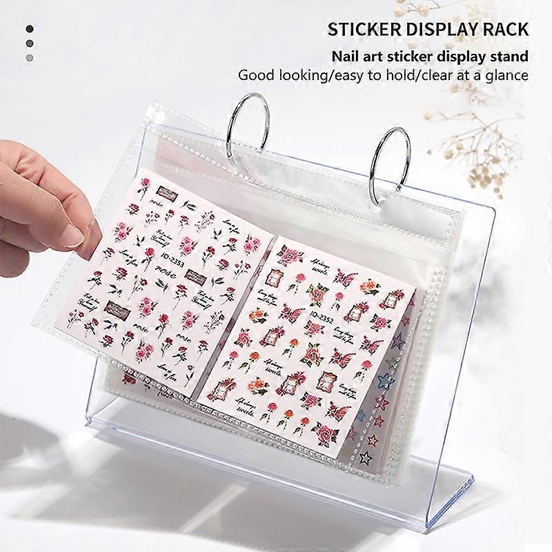 17 Pages Nail Stickers Storage Book Decals Organizer Holder Display Manicure Nail Tools Plastic Transparent Film Nail Art