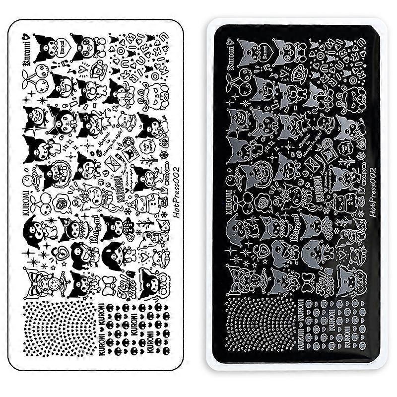 1pcs Hello Kitty Nail Stamping Plate Stickers Cute Sanrio Disney Cartoon Character Nail Stamp DIY Templates For Nail Art Design