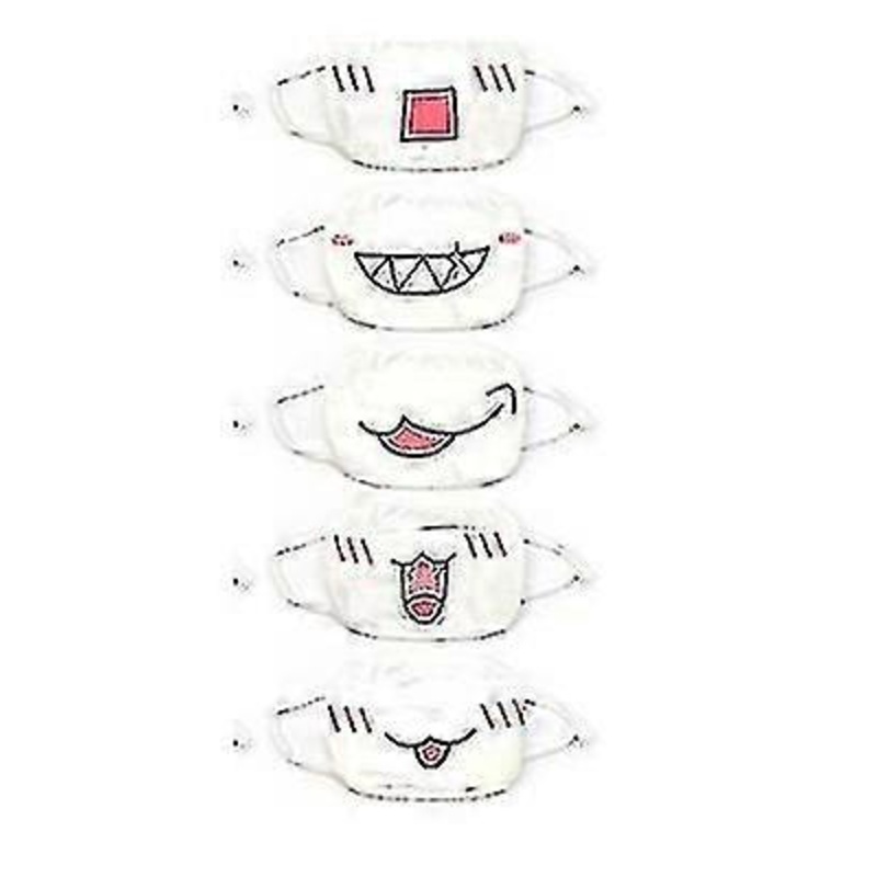 5pcs Anime Face Mask Womens Cat Face Mask