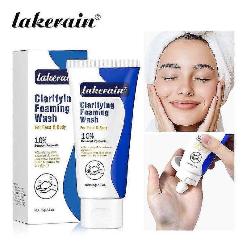 Acne Foaming Wash Benzoyl Peroxide 10% Daily Acne Face Wash For Acne Prone Skin, Mild Facial Cleanser, Deep Pore Cleansing, Blemish Control & Exfoliat