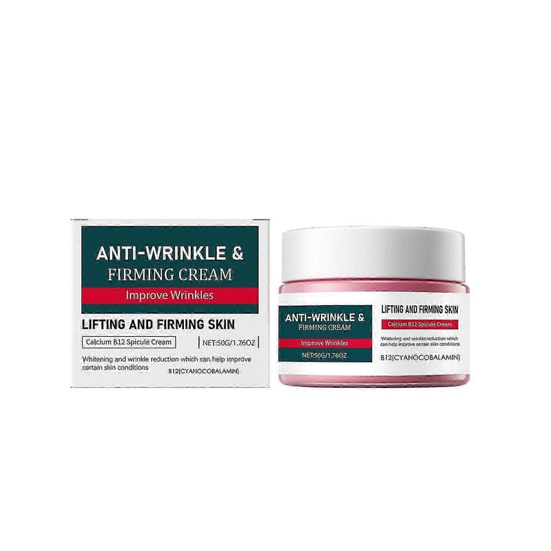 Anti-Wrinkle & Firming Cream, Calcium B12 Spicule, Lifting Tightening Skin, Reduce Wrinkles, Whitening Moisturizing with Hyaluronic Acid, Gentle for A
