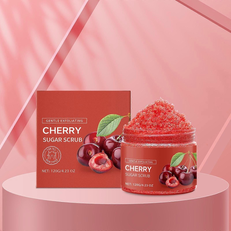 Cherries Sugar Body Scrub Gentle Exfoliation Dead Skin Hydrating Moisturizing Cleansing Scrub 120g
