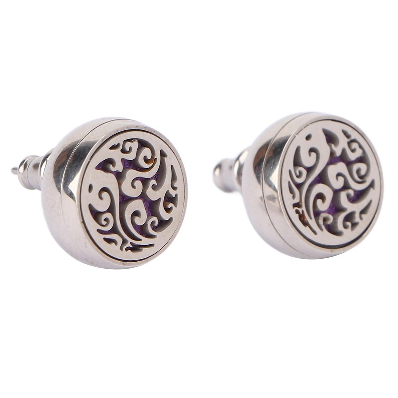 Essential Oil Stud Earrings Fashion Portable Round Shape Mini Aromatherapy Ear Stud for Women Type 1