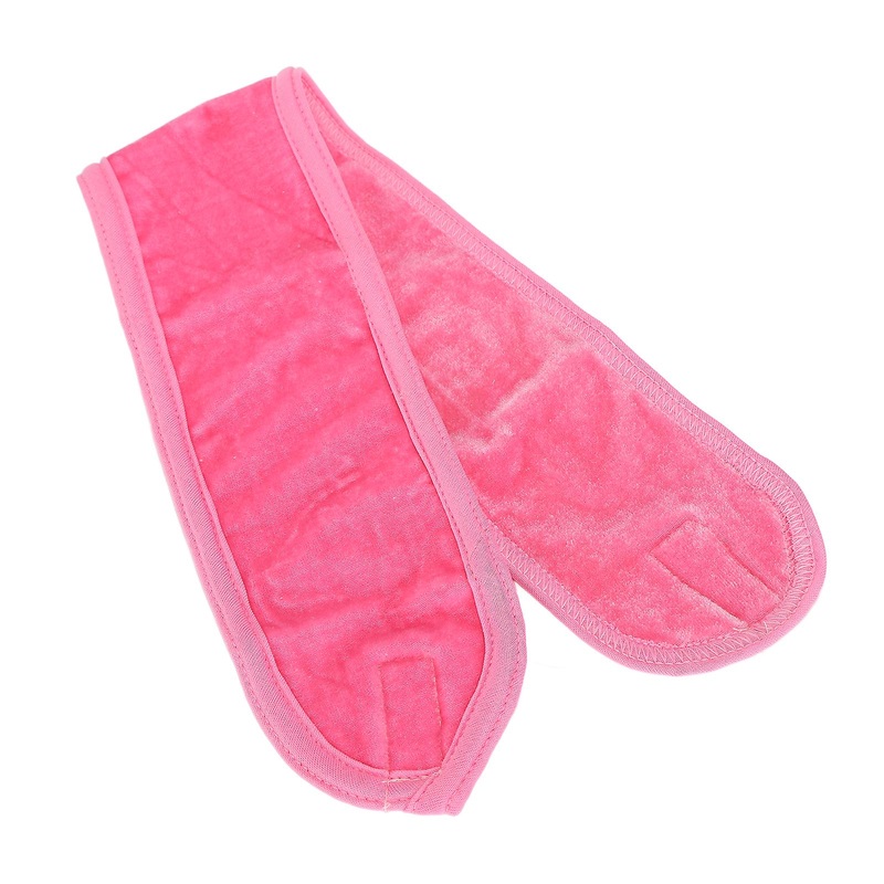 Facial SPA Headband Makeup Shower Bath Wrap Sport Headband Cloth Adjustable Stretch TowelPink