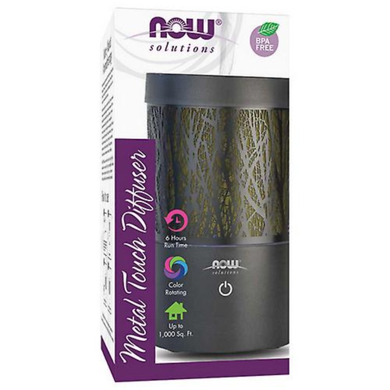 Now Foods Ultrasonic Metal Touch Oil Diffuser, 1 Count (Pack of 6)
