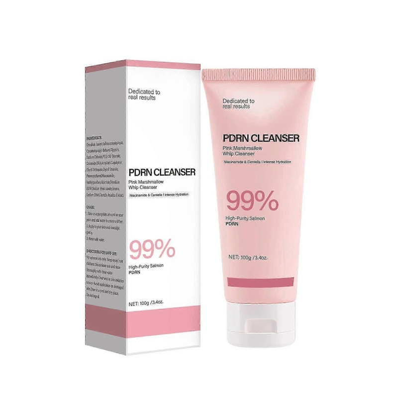 PDRN Marshmallow Foam CleanserFace Wash, Cleansing Foam for Pore Care & Uneven Skin ToneGentle Daily Deep CleansingHydrating and Nourishing