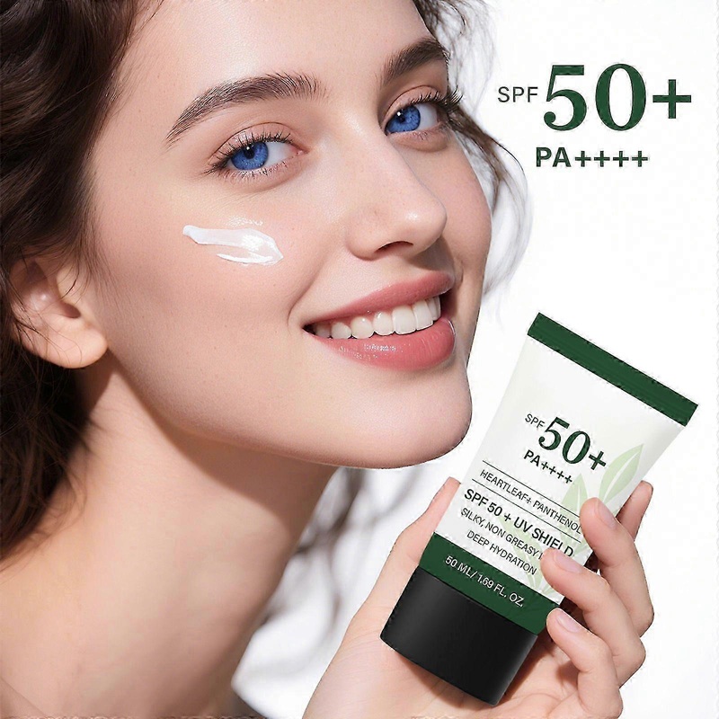 SPF 50+ PA++++ Sunscreen with Heartleaf & Aloe Vera - Non-Greasy, Hydrating, 50ml Travel Size