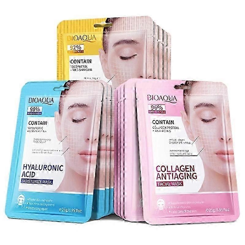 10st BIOAQUA Hyaluronic Acid Retinol Collagen Facial Masks Hydrating Brightening Moisturizing Face M