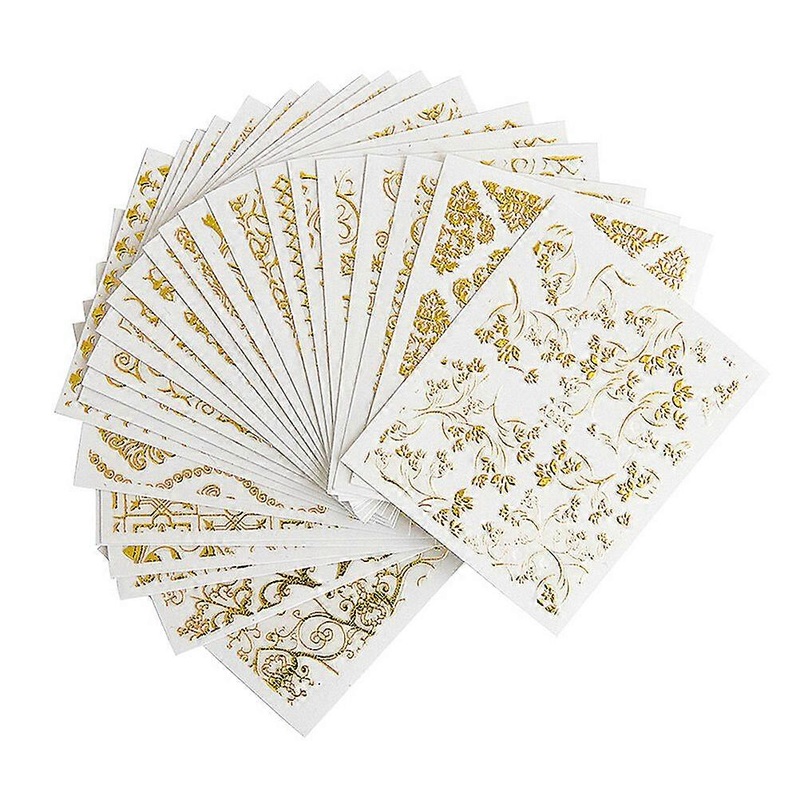 20pcs 3D Nail Sticker Shining Pattern Nail Decals Manicure Decoration for Women Girls (Random 20 Styles)