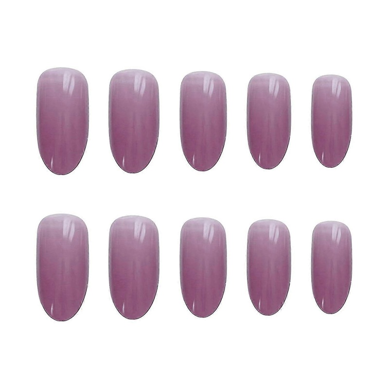 Press on Nails Easy Application, Long-lasting Wear Reusable Fake Nails, Almond Pure Colour Glossy Acrylic Nails for Home Diy Manicure, Exquisite Gift