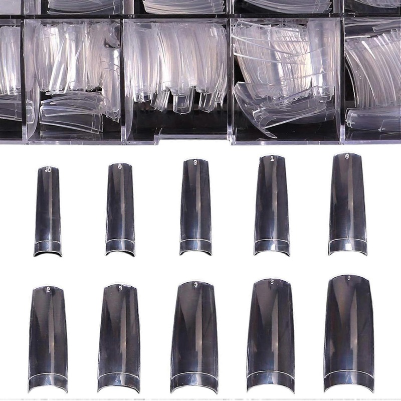 Professional Nail Extension Tips, Coffin Shape for Stylish Designs, Varied Sizes for Every Finger