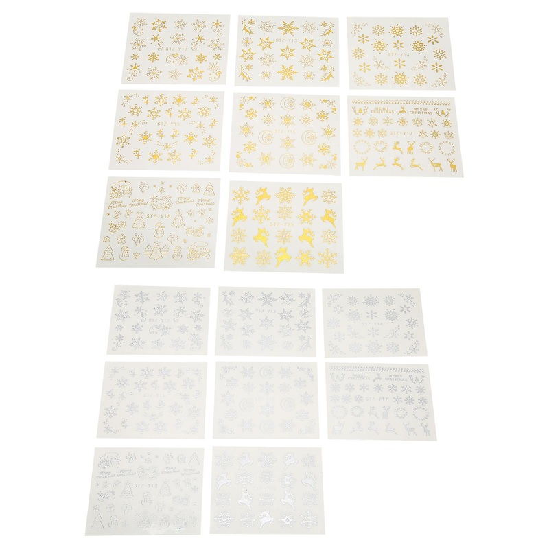 16 Sheets Nail Art Stickers Christmas Water Transfer Animal Nail Decals Accessories for Women Girls