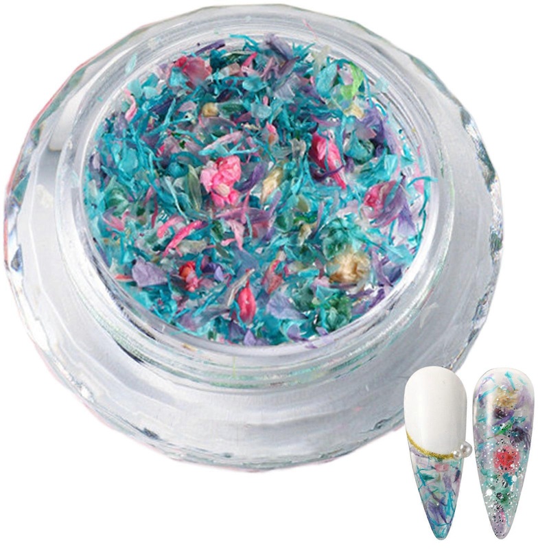 1Box 3D Dried Flower Nail Charms Fashion Nail Embellishments Unique Nails Art Craft Making Decoration for Women and Girl