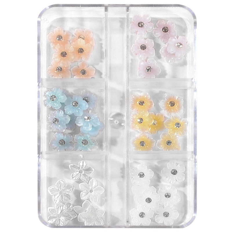 1Box 3D Flower Nails Charm Rhinestones Crafts Nails Art Accessories Resin Nails Decoration for Nails Enthusiasts