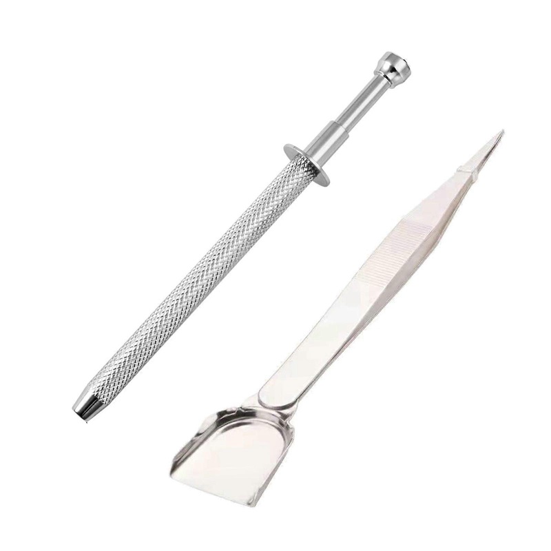 2 PCS Versatile Jewelry Holder Stainless Steel Gemstones Tweezer Jewelry Gripper Perfect for Jewelry Making and Nail Art