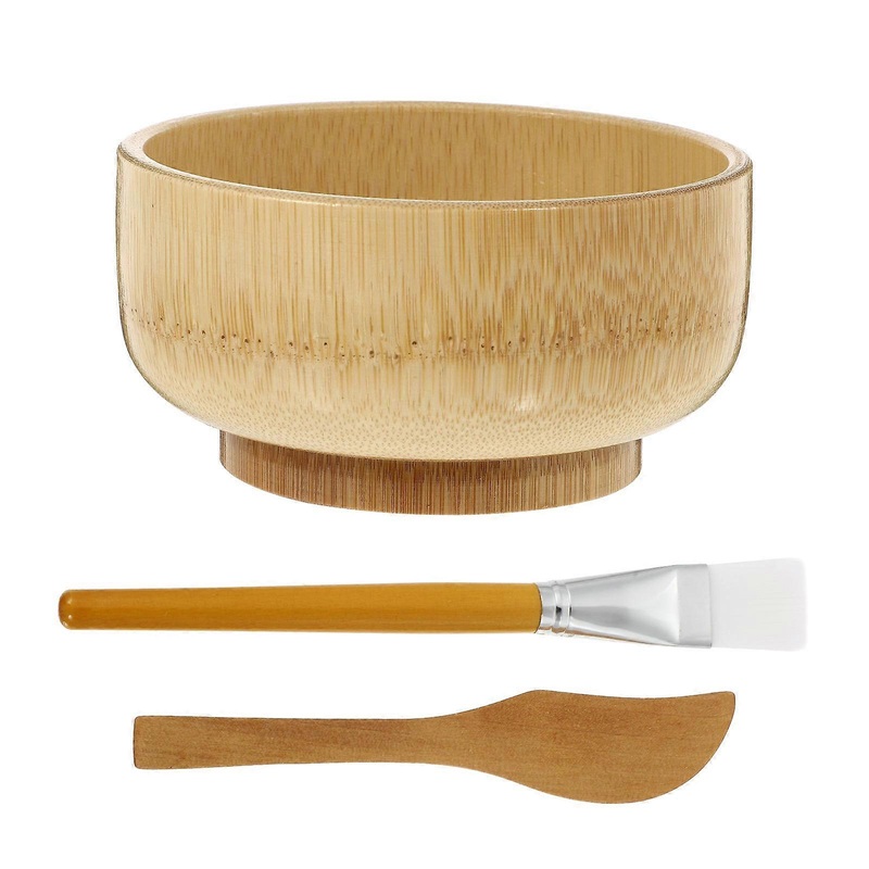 Bamboo DIY Facial Mask Mixing Tools Set For Home Use Featuring Smooth Texture And Simple Design 1Set
