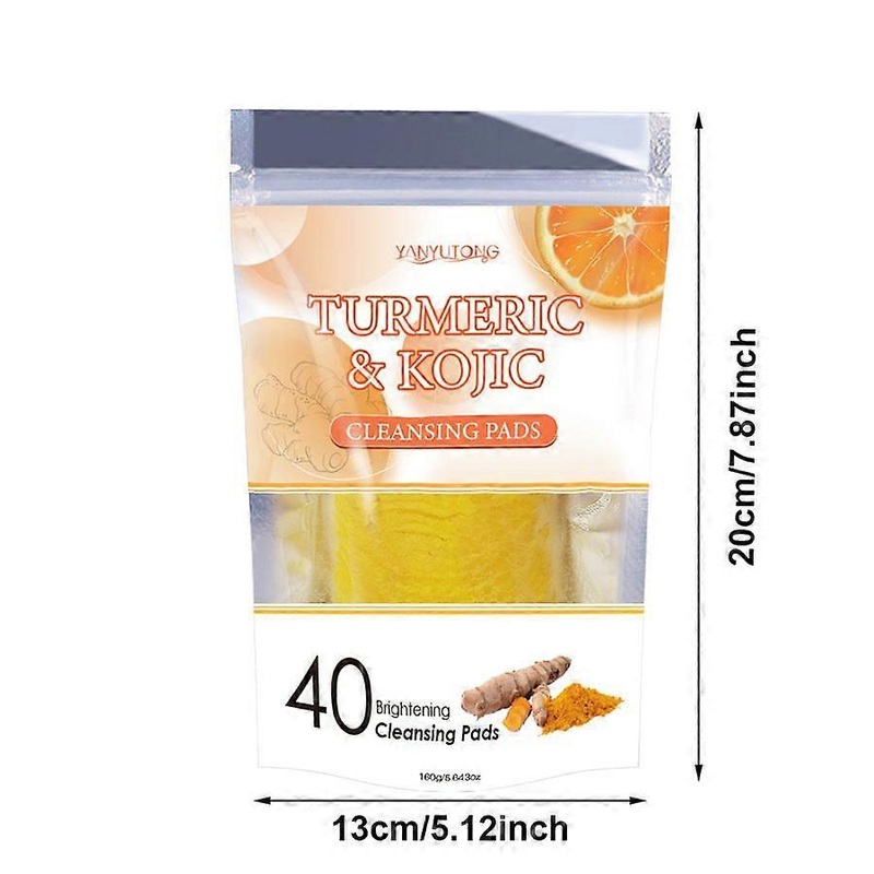 Cleansing Pads, Turmeric & Kojic Acid Brightening Cleansing Pads, Gentle Exfoliation for Radiant, Even Skin Tone