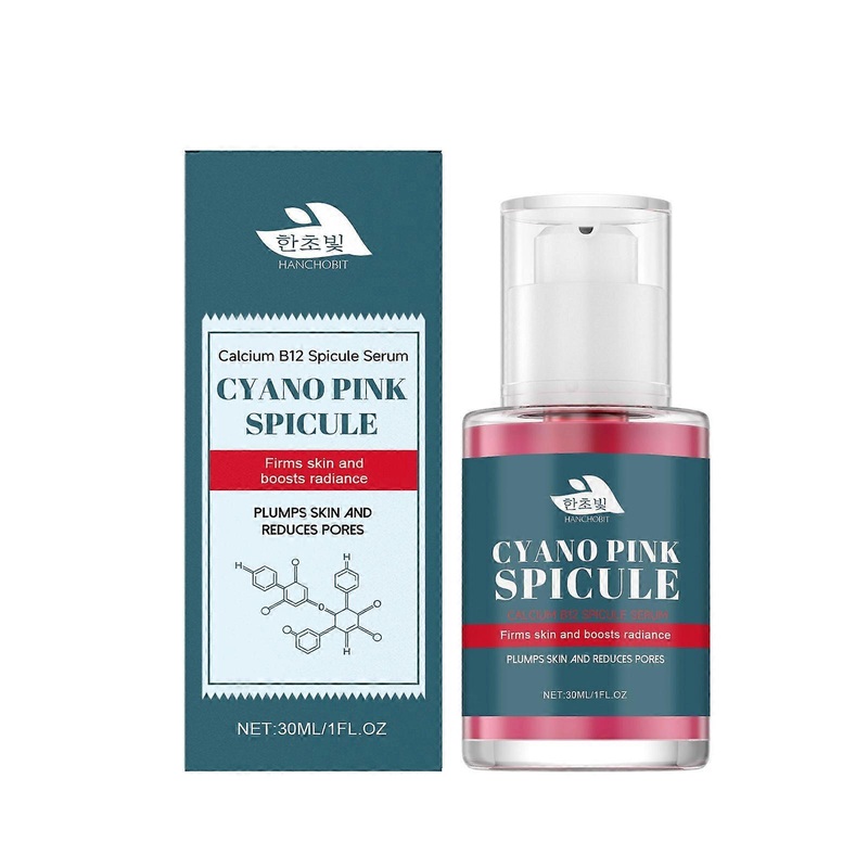 Cyano Pink Spicule Anti-Wrinkle Serum, Calcium B12 Firming Treatment with Micro-Spicules, Spicule Serum for Pore Refinement and Glass Skin