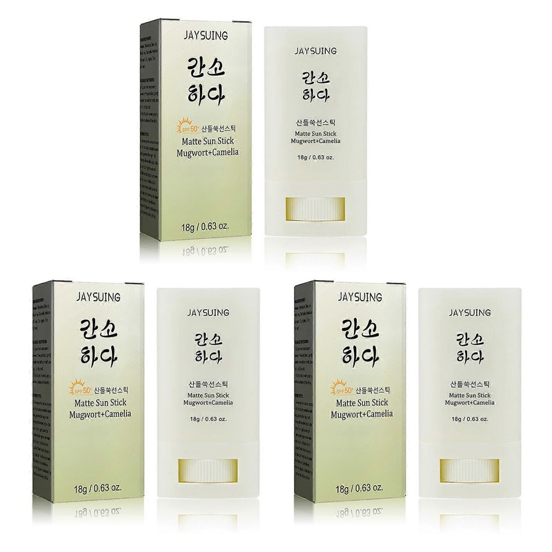 Mineral Sunscreen Stick SPF50 Matte Sun Stick Mugwort Camelias Sunscreen, Non-Greasy for All Skin Types