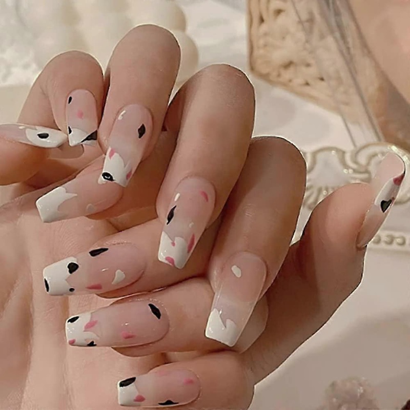 Press On Nails, Glossy False Nails With Almond Shape Design For A Professional Quality Look At Home, Easy To Trim And Customize Your Perfect Fit,
