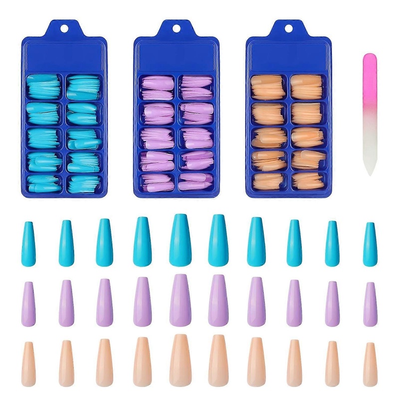 Press on Nails, Matte Purple Finish Full Cover Fake Nails Non-toxic To Body And Nails, Easy Application Salon Effect Manicure, Suitable For Most
