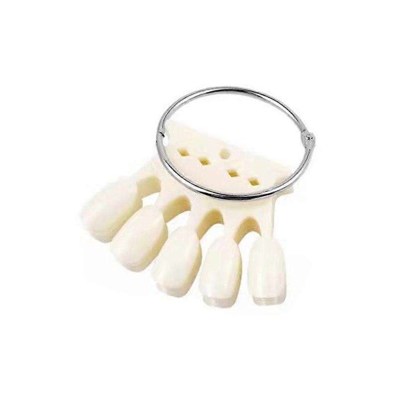 Professional Use Nail Polish Display, Reusable False Nail Art Tips with Easy Split Ring Removal for Salon or Home, Acrylic Material Practice