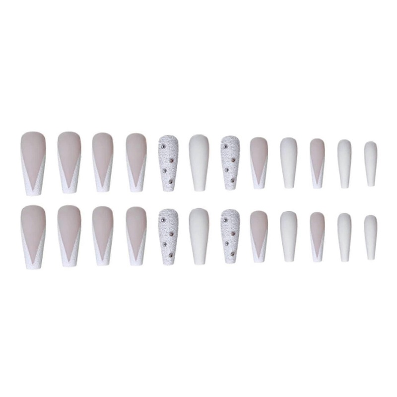 Reusable False Nails, Women'S Nail Accessories Long Coffin Shape Press On Nails Easy Application Artificial Nails Acrylic Nail Tips Glossy Finish For