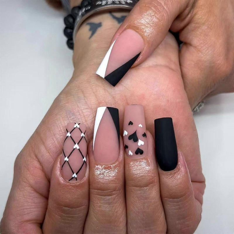 Square Nail Tips Fake Nail Glues On Nail Stick On Nail Press On Nail Artificial False Nail for Womens and Girls Gifts