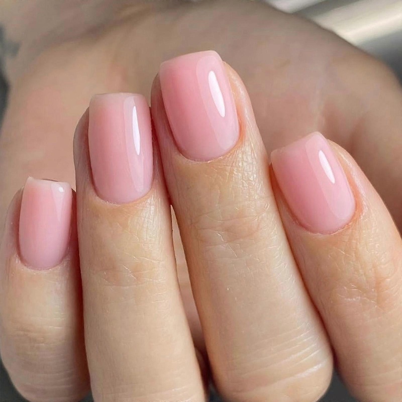 Square Press on Nail Pink Fake Nail Stick on Nail in 12 Sizes,24 Pcs French Nail Tips for DIY Nail Art Decorations