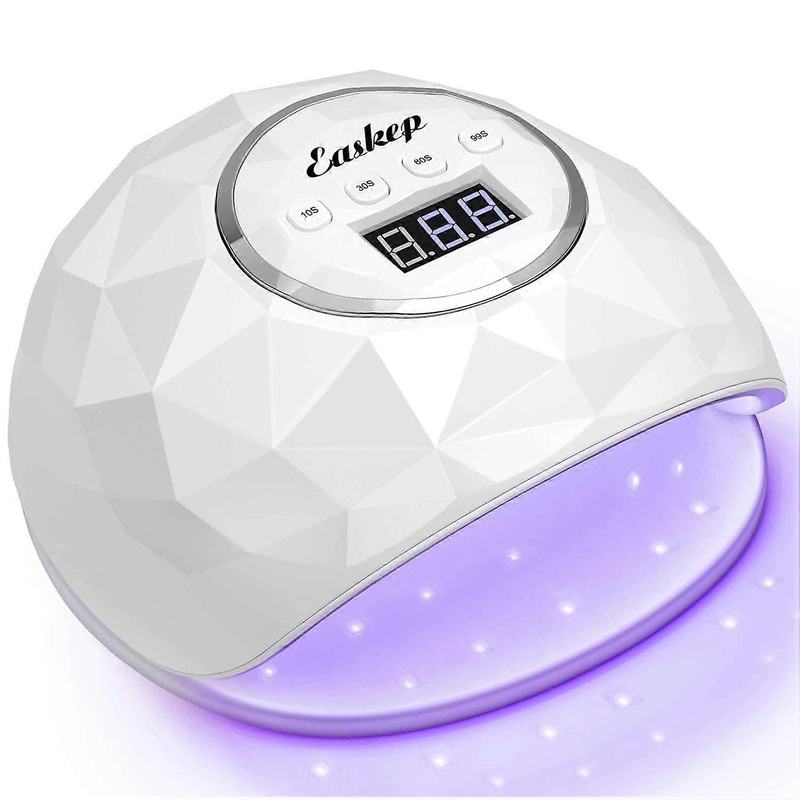 UV LED Nail Lamp Salon Effect At Home, Portable 86W Fast Drying Gel Polish Adjustable 4 Time Presets Smart Sensor For All Kinds Of Nail Gels, Perfect