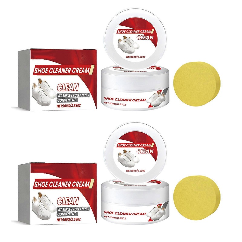 White Shoe Cleaning Cream Stains Remover Shoe Whitening With Wipe Sponges for Shoe Sneaker Allpurposes Cleansing Tool