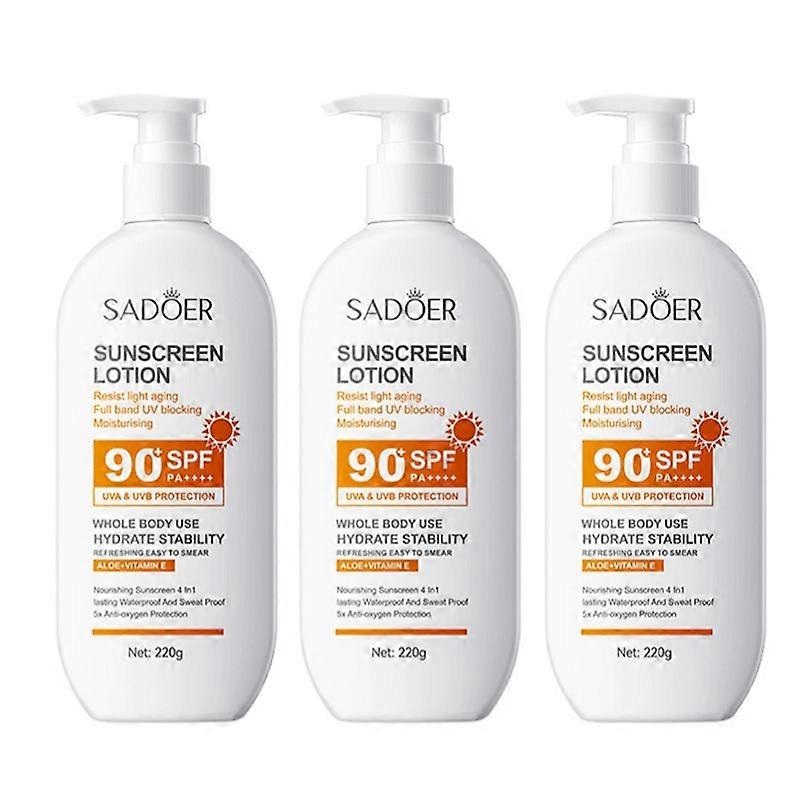 1/2/3PCS Spf 90+ Sunscreen For Face Whole Body Use Protector Solar UV Resistant Repairing Solar Blocker Facial Sunscreen lotion 220ml