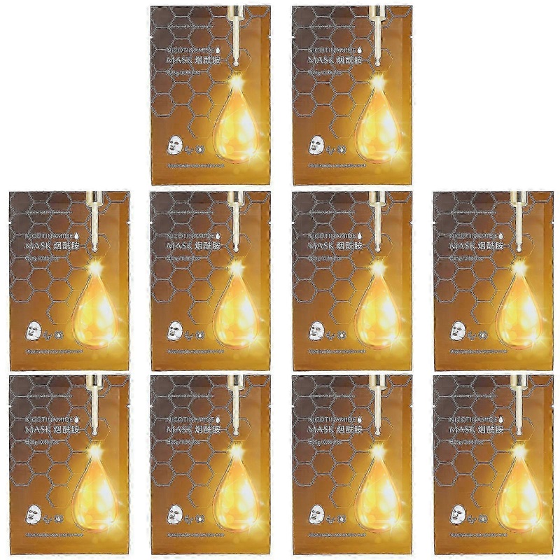 10pcs Niacinamide Facial Sheet Mask Firm Fine Lines Moisturizing Replenishment Face Mask