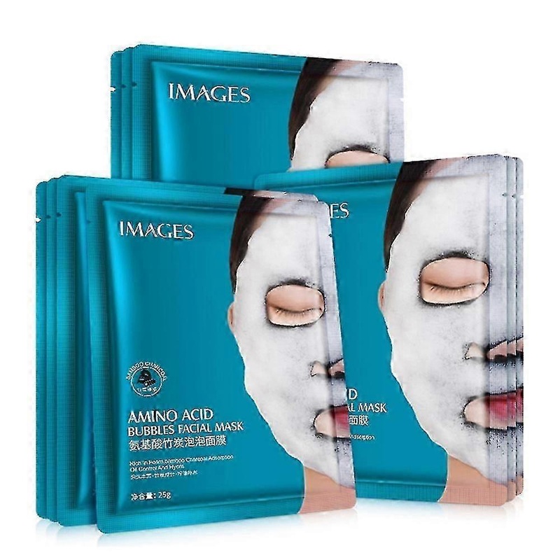 10pcs Oxygen Bubble Mask with Black Sea Salt Moisturizing Bubble Facial Mask for Deep Cleansing Skin