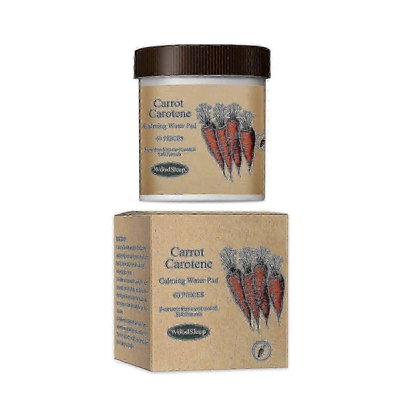 Carrot Carotene Calming Water Pad 60 Sheets- Redness Relief Soothing Facial Toner Pads for Sensitive Skin, Cruelty Free, Valentine Day Gift