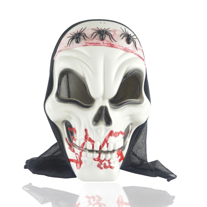 Halloween Ghost Face Mask Skull Mask Head Cover Three Spiders Skull Face Head Cover