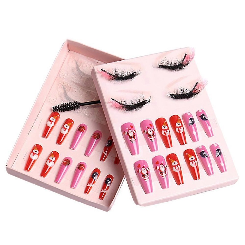 Press On Nails, Christmas Theme, Red Lips, Artificial Nails