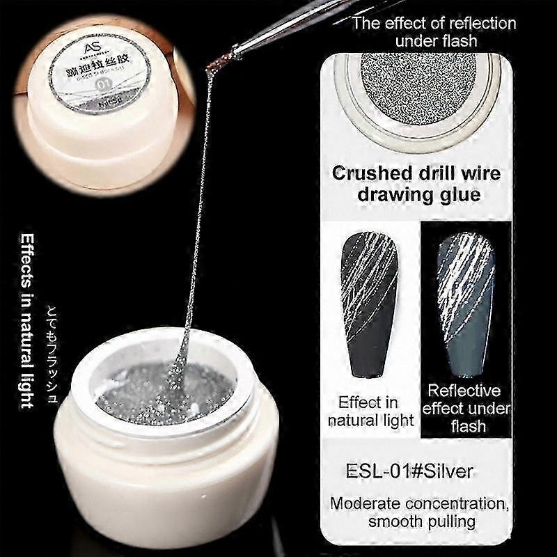 Sparkling Spider Gel for Nail Art, Diamond Wire Pulling Silk Polish, Web Lacquer for Soak-off Designs