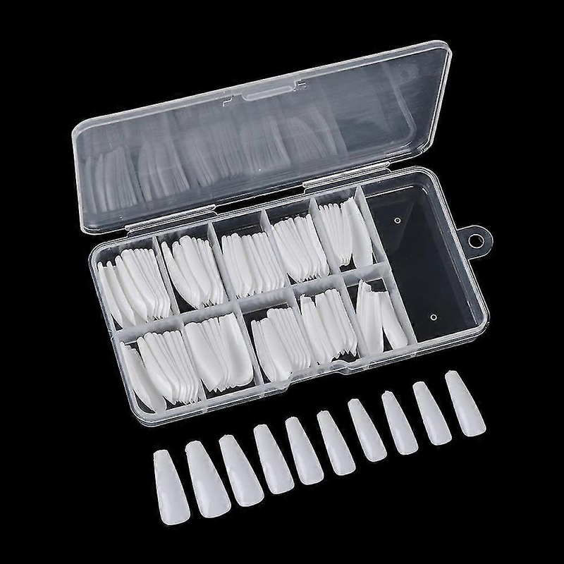 100pcs Fake S Acrylic S Cover Tips Coffin Mani Ballerina Uv L Acrylic Kit Tools (clear)